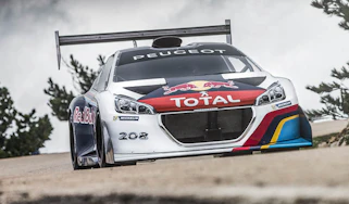 Peugeot 208 T16 Pikes Peak video Red Bull livery