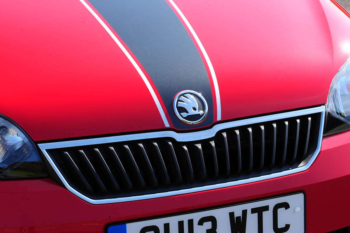 Skoda Citigo Sport red and black bonnet stripe