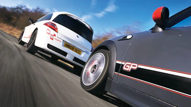 megane and mini gp on track