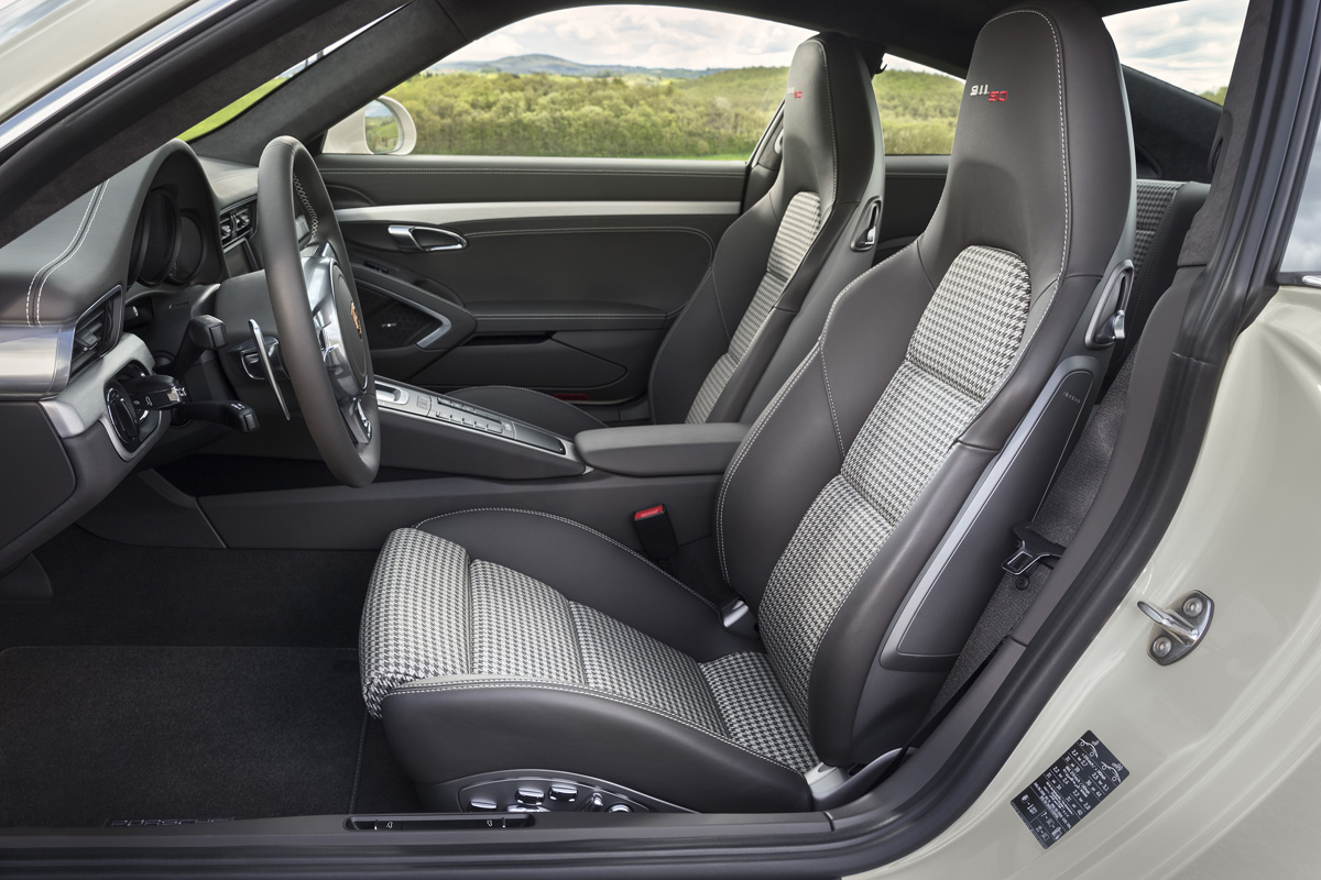 Porsche 911 50 Years Edition tartan sports seats interior