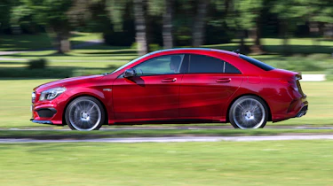 2013 Mercedes CLA45 AMG red side profile