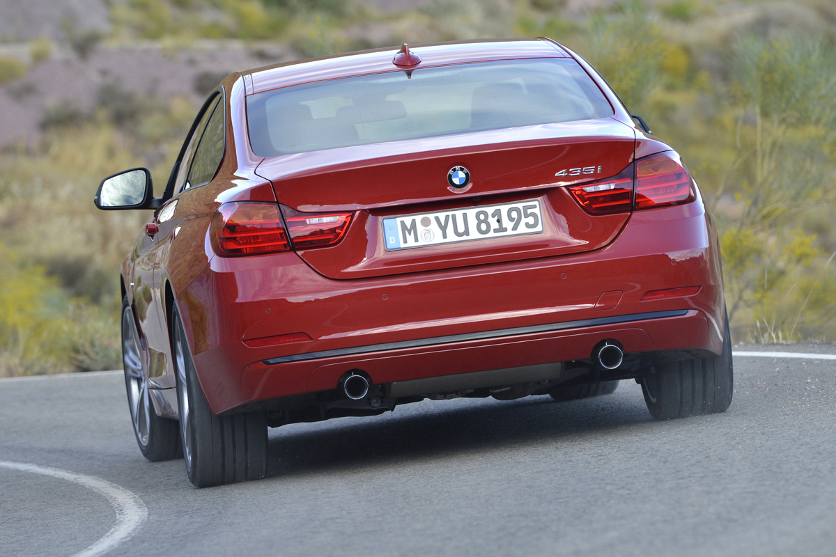 New BMW 4-series coupe red rear