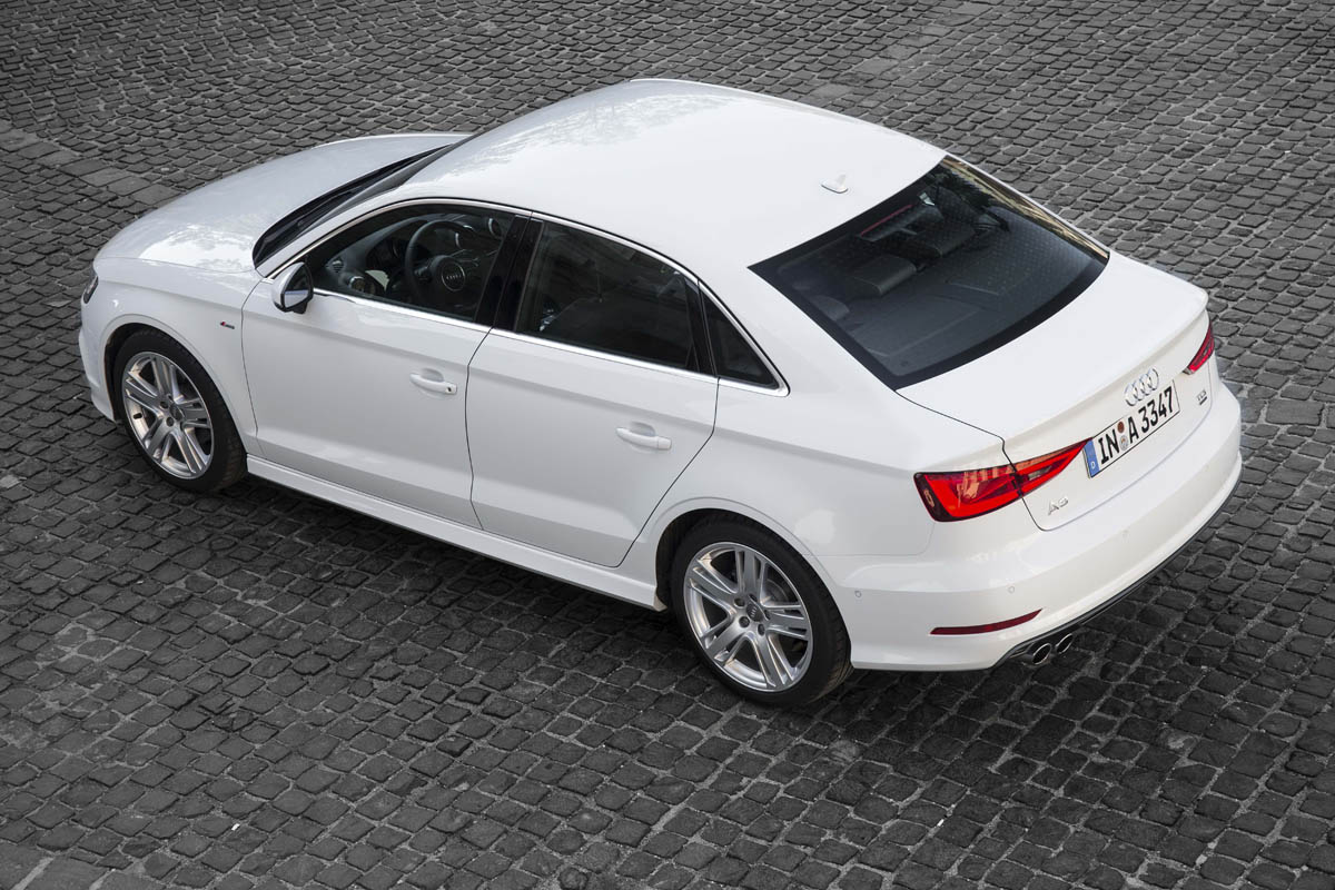 2013 Audi A3 Saloon white rear