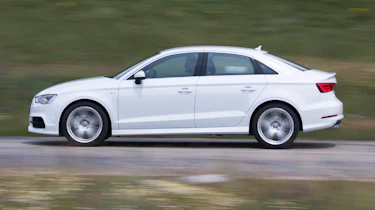 2013 Audi A3 Saloon white side profile