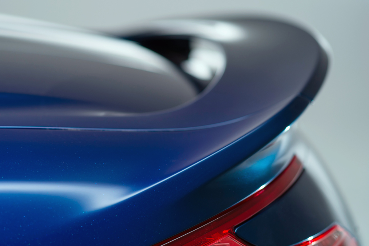 Aston Martin Vanquish Volante blue rear spoiler