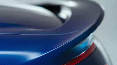 Aston Martin Vanquish Volante blue rear spoiler