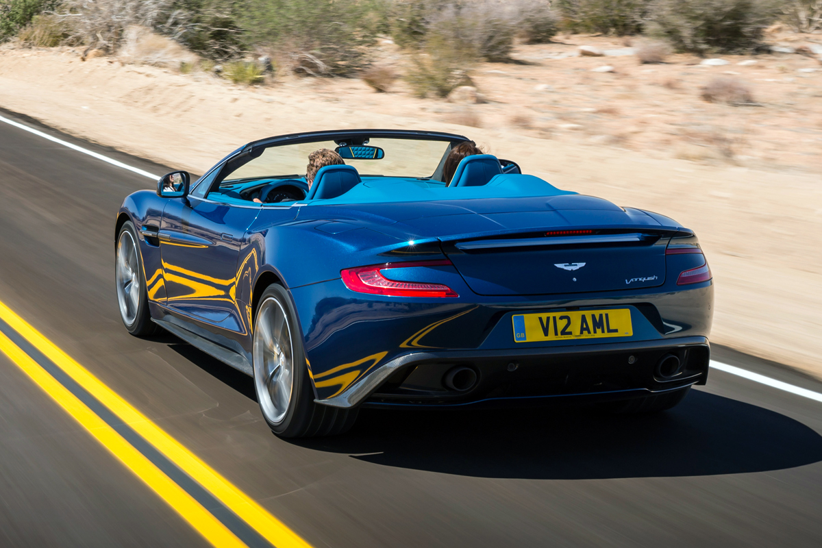Aston Martin Vanquish Volante on the road