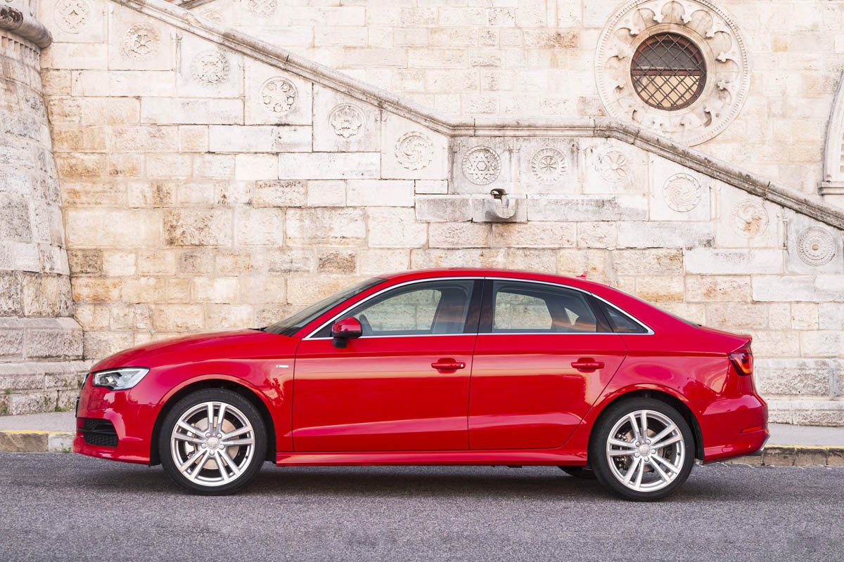 2013 Audi A3 Saloon 1.8 TFSI red side profile