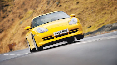 Porsche 996 GT3 lifting a wheel