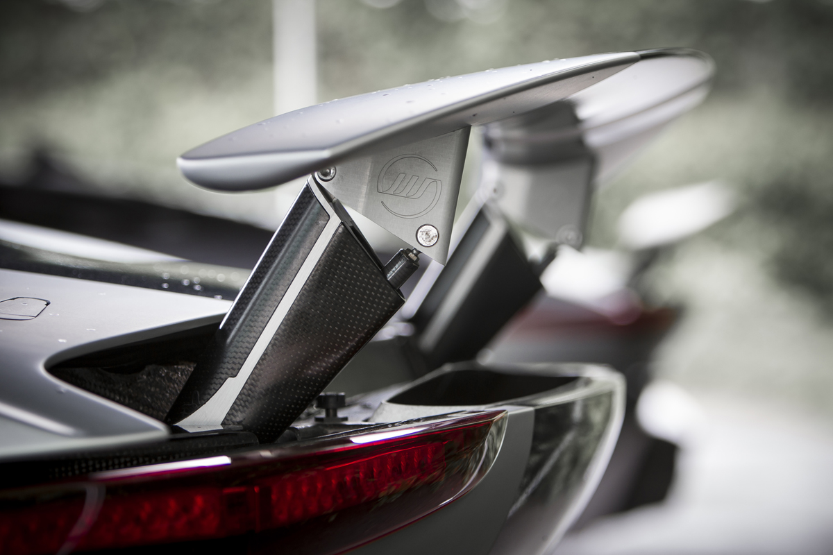 2013 Jaguar C-X75 prototype rearspoiler, Williams logo