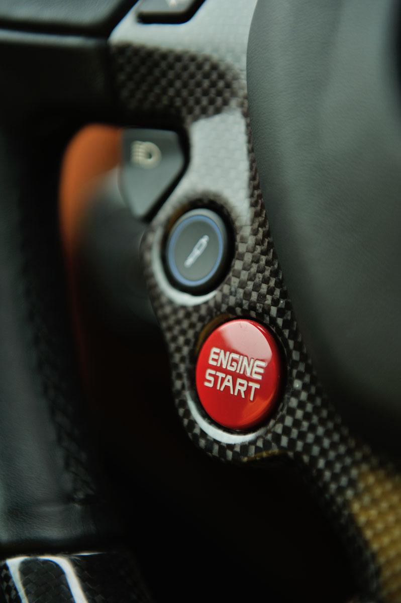 Ferrari F12 engine start steering wheel buttons