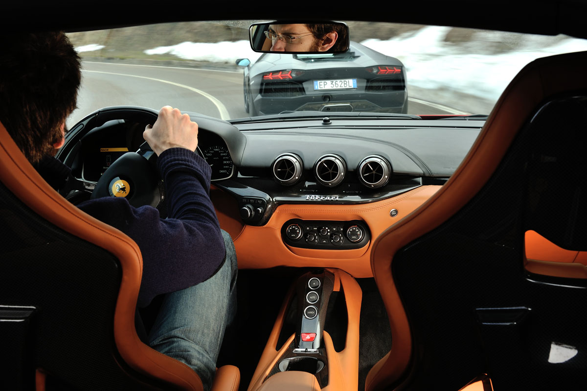 Ferrari F12 interior driving shot
