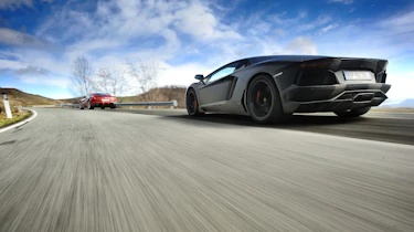 Ferrari F12 v Lamborghini Aventador and Aston Martin V12 Vanquish