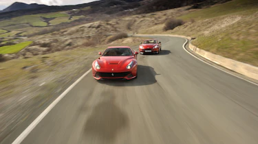 Ferrari F12 v Lamborghini Aventador and Aston Martin V12 Vanquish