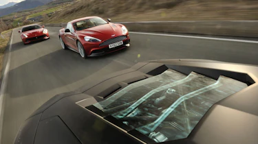 Ferrari F12 v Lamborghini Aventador and Aston Martin V12 Vanquish