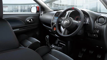 Nissan March Nismo interior bucket seat Alcantara steering wheel