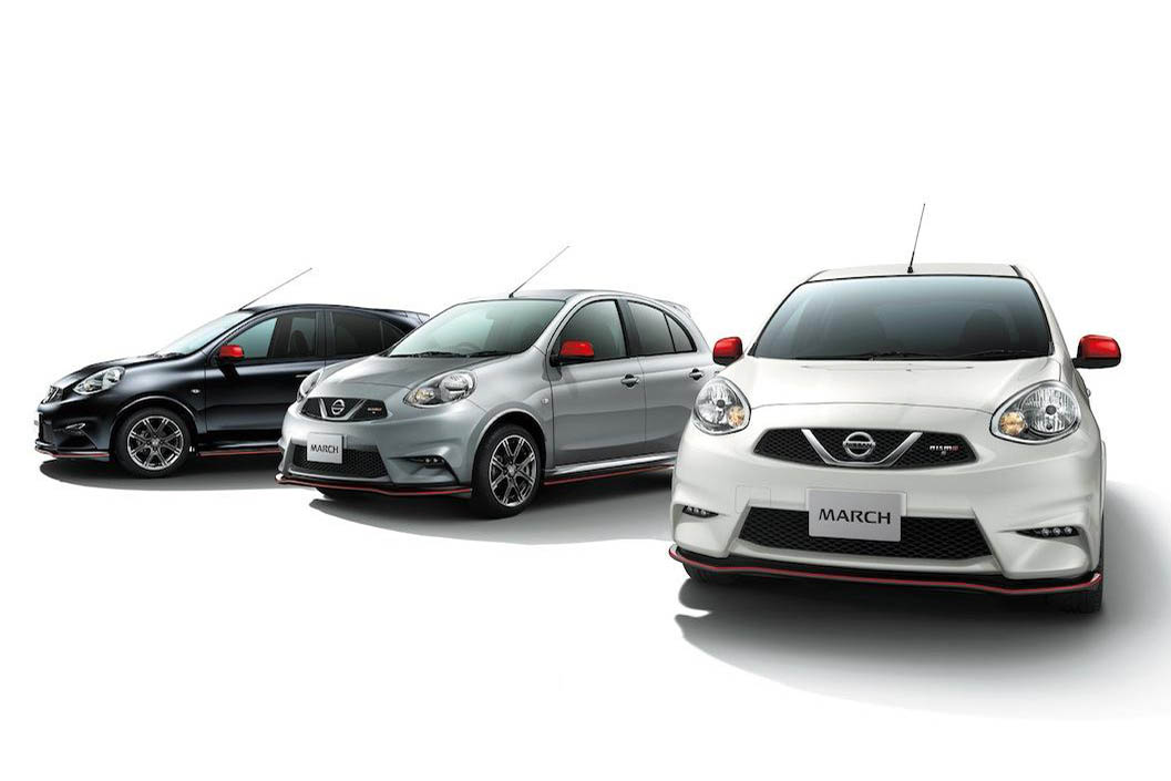 Nissan March Nismo silver black white