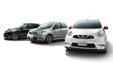 Nissan March Nismo silver black white
