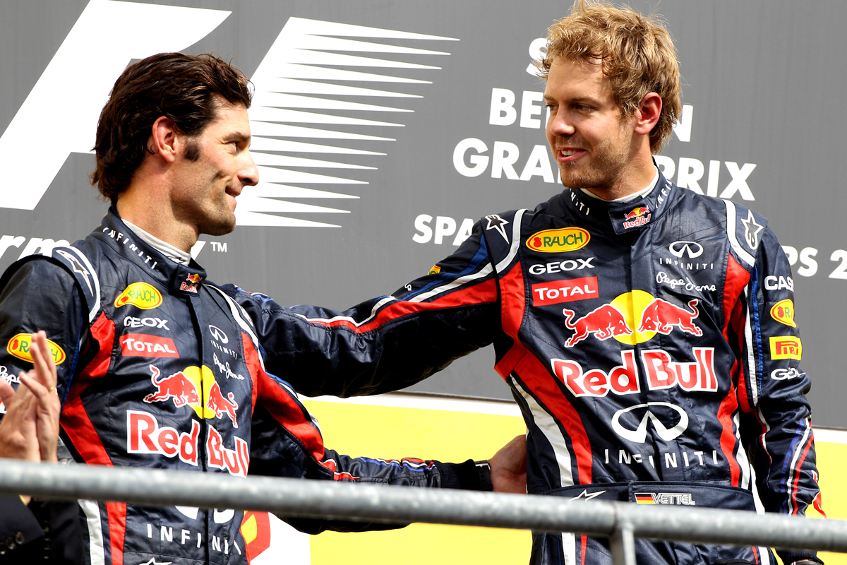 Mark Webber Sebastian Vettel Red Bull teammates