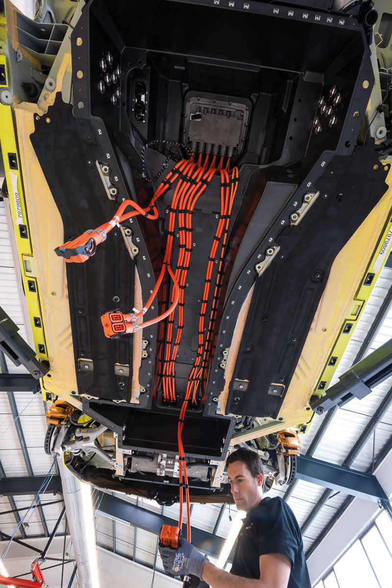 Mercedes SLS AMG Electric Drive's substantial wiring harness