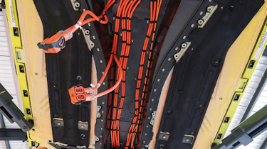 Mercedes SLS AMG Electric Drive's substantial wiring harness