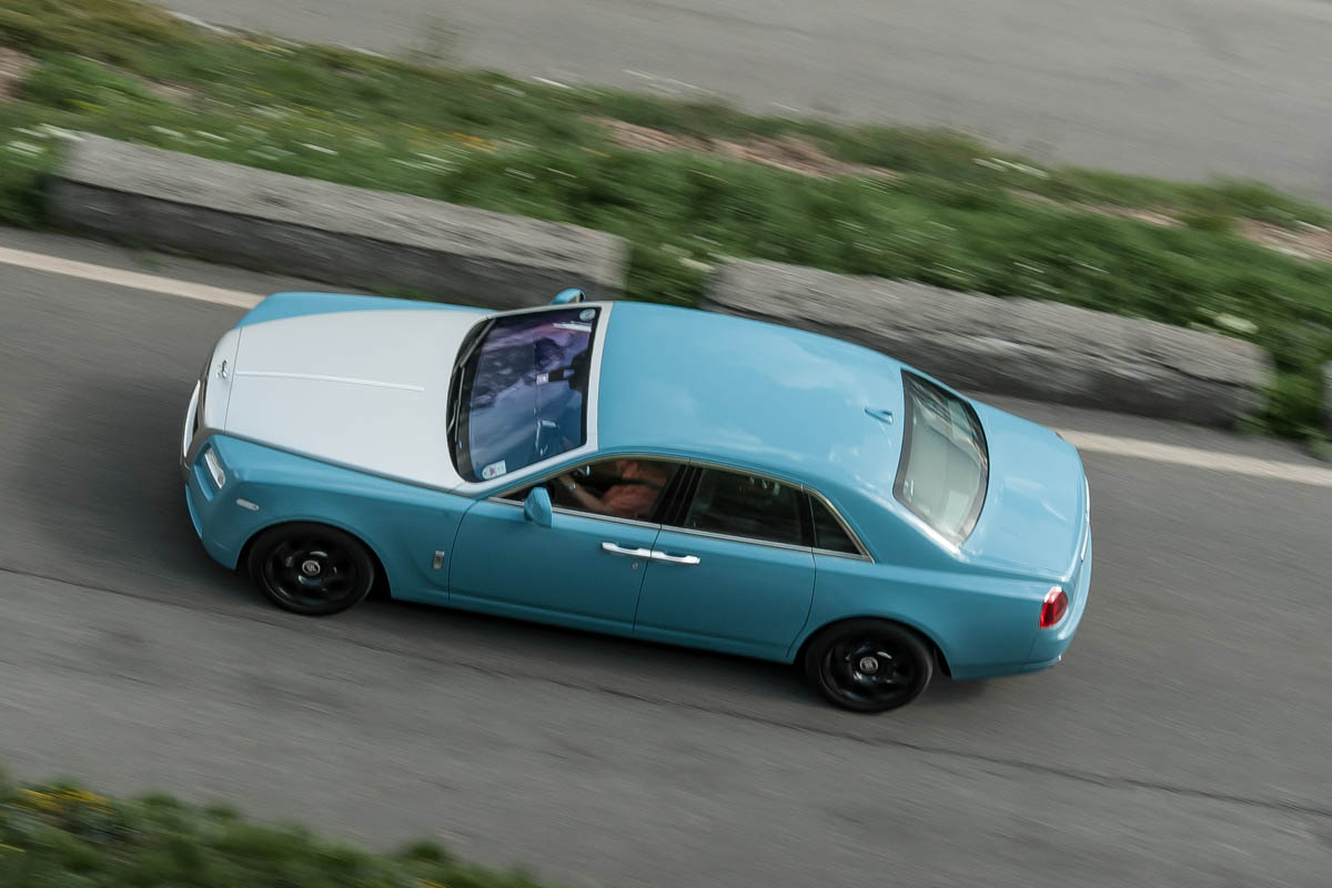 2014 Rolls-Royce Ghost Alpine Trial Centenary Collection blue silver bonnet
