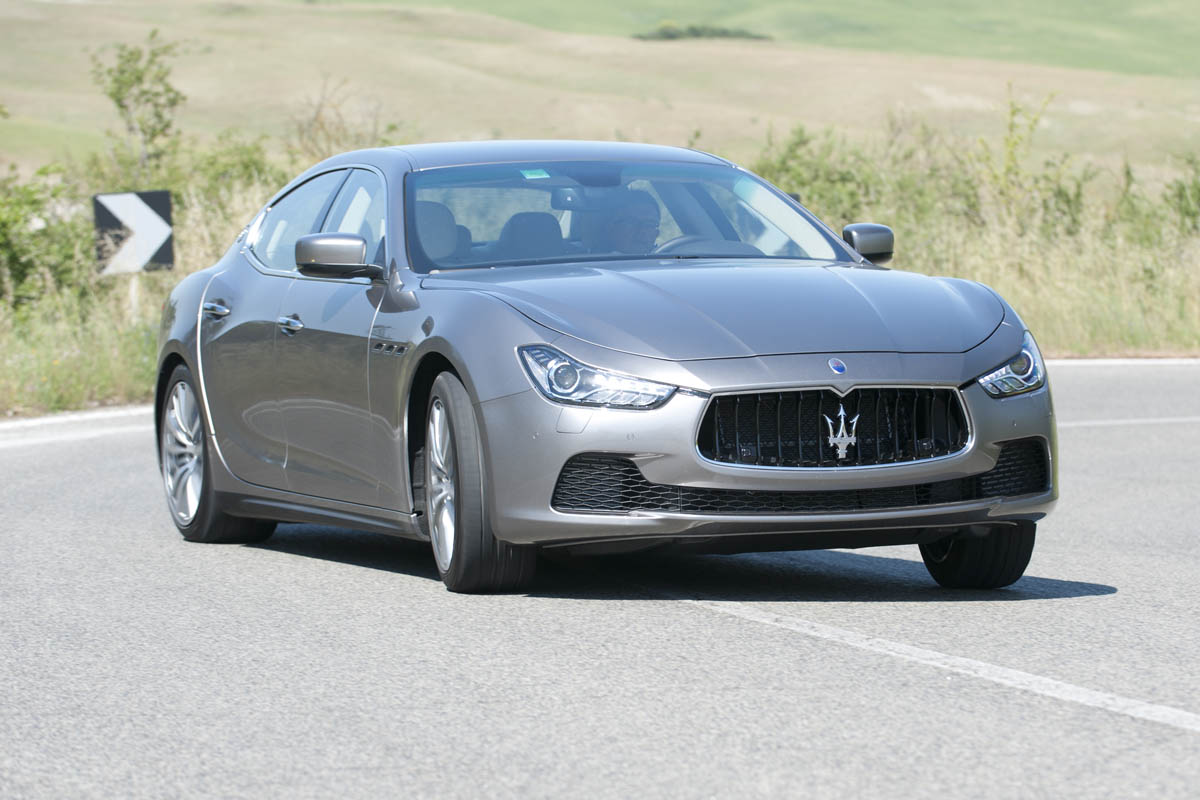 Maserati Ghibli cornering sideways drift