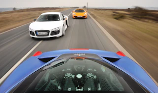 Audi R8 V10 Plus v Ferrari 458 v McLaren 12C