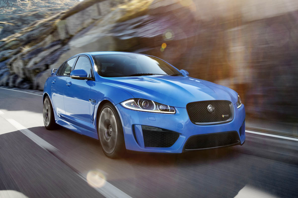 Jaguar XFR-S blue sports saloon
