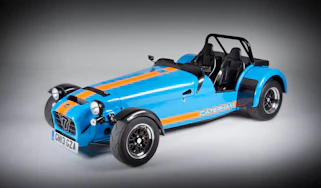 New Caterham 620R blue and orange front
