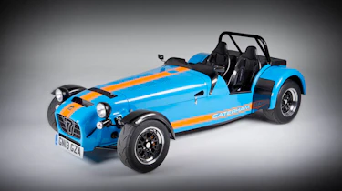 New Caterham 620R blue and orange front