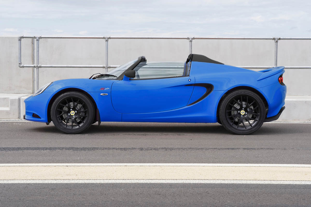 New Lotus Elise S Club Racer blue side profile