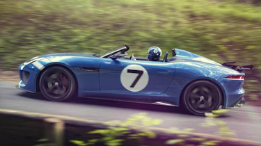 Jaguar F-type Project 7 blue side profile