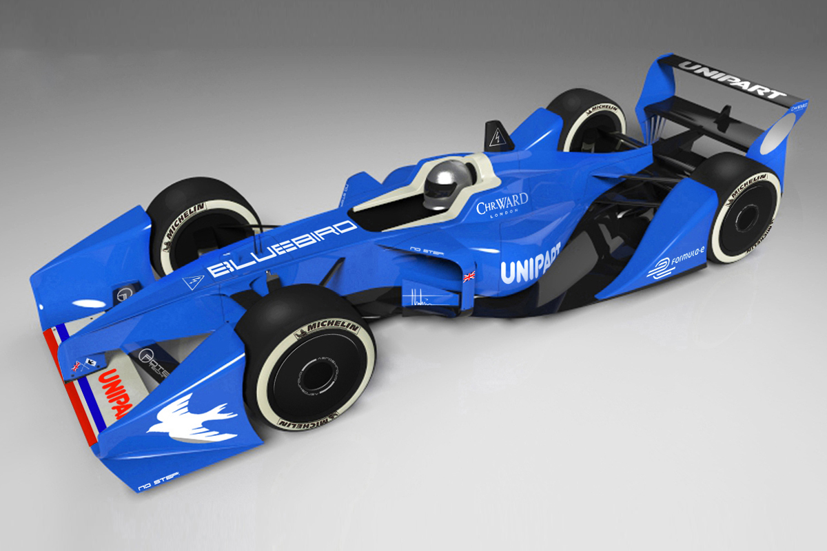 Bluebird DC50 sports car and electric racer announced