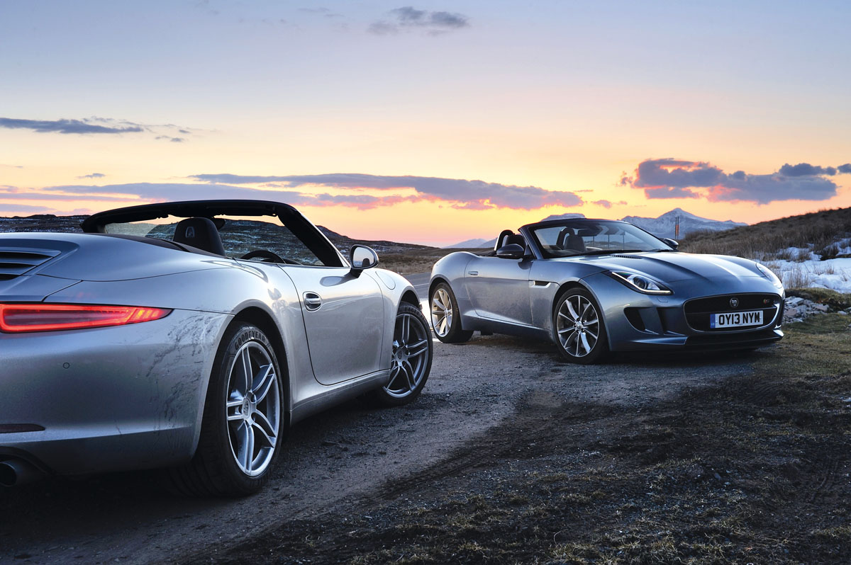 Jaguar F-type V6S v Porsche 911 Cabriolet
