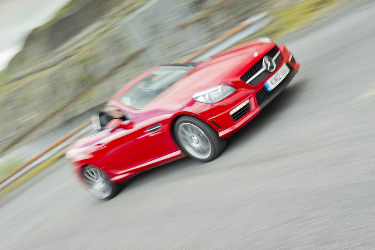 Mercedes SLK55 AMG red