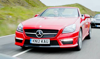Mercedes SLK55 AMG red front