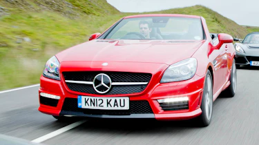 Mercedes SLK55 AMG red front