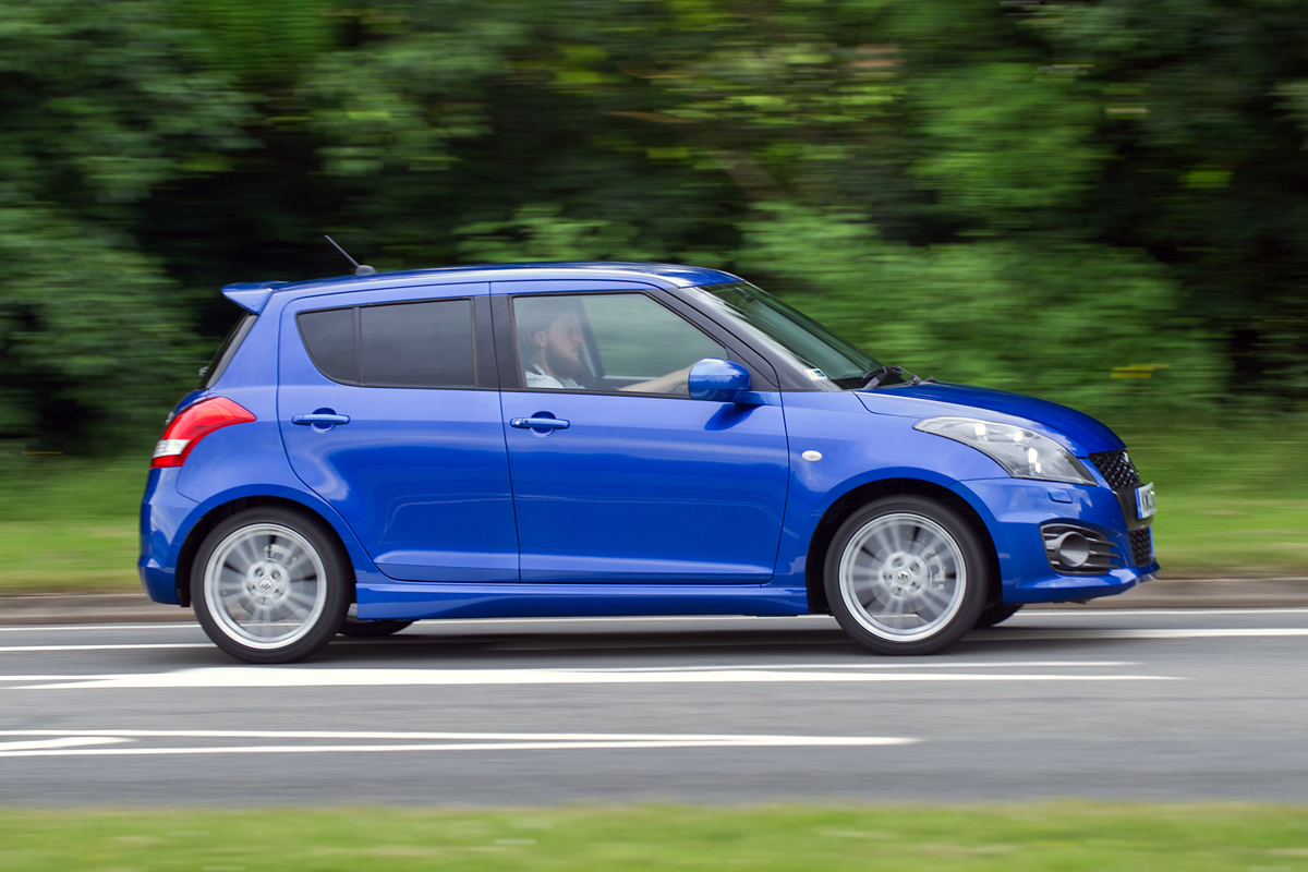 Suzuki Swift Sport five door side profile boost blue