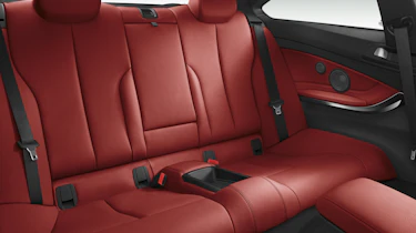 BMW 435i red leather rear seats
