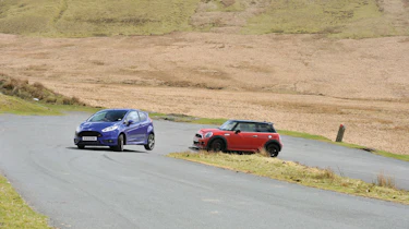 Mini Cooper S JCW chasing the Ford Fiesta ST