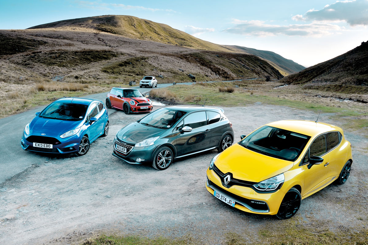 Ford Fiesta ST v Peugeot 208 GTI v Nissan Juke Nismo v Mini Cooper S JCW v Renault Clio 200 Turbo