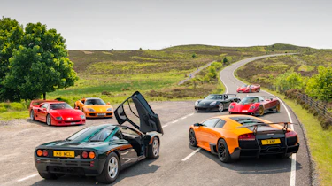 McLaren F1, Ferrari F40, F50, Porsche Carrera GT, Pagani Zonda F, Lamborghini Murcielago SV, Noble M600