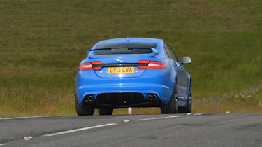 Jaguar XFR-S blue rear