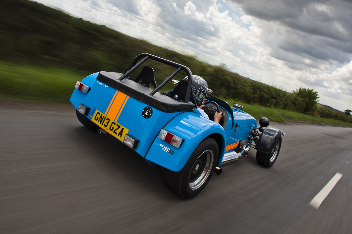 Caterham 620R blue and orange rear