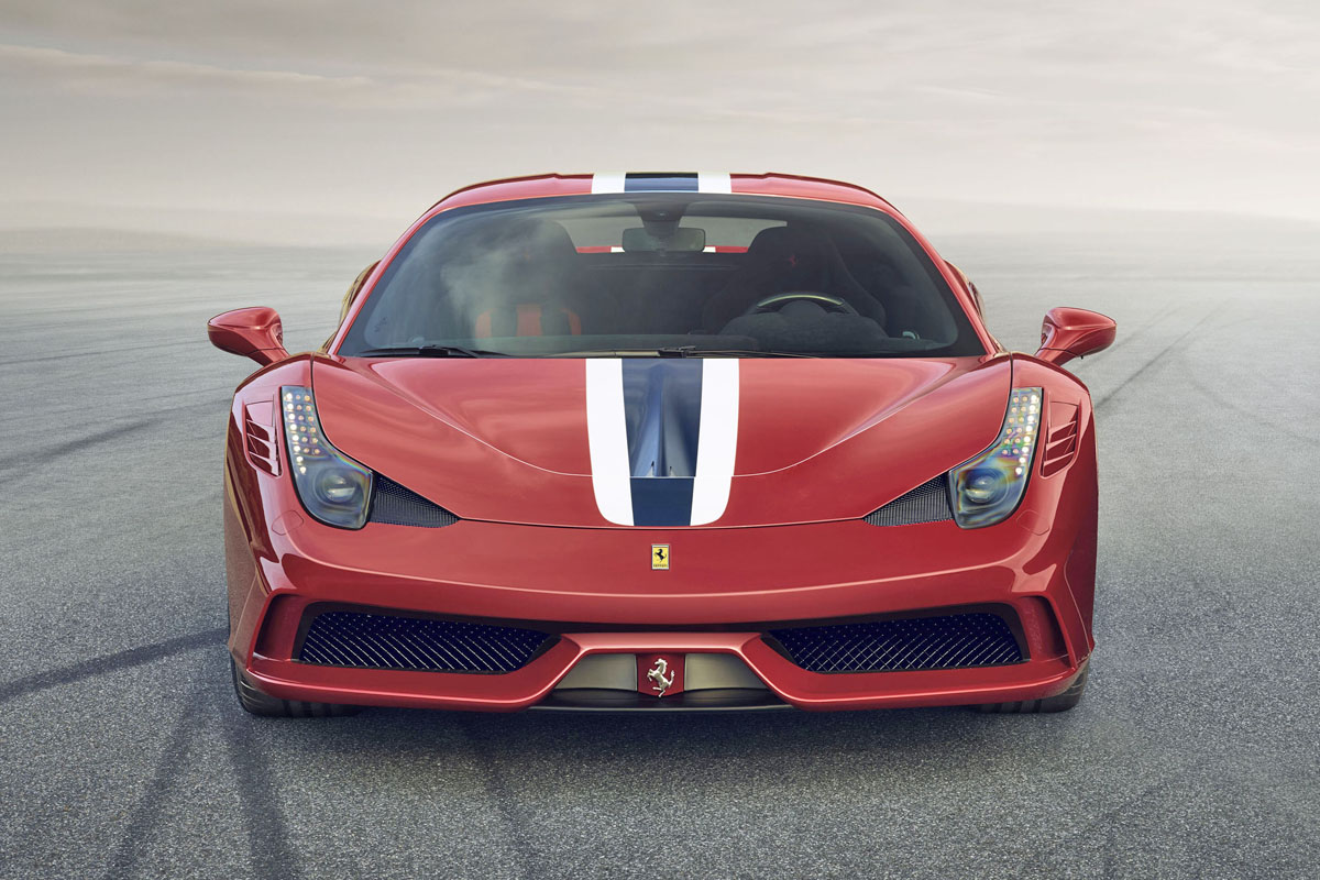 Ferrari 458 Speciale front red stripe