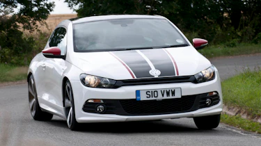 VW Scirocco 2.0 TSI GTS white red and black stripes