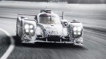 Porsche LMP1 Le Mans car front view lights