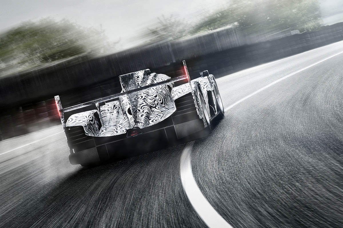 Porsche LMP1 Le Mans car rear view