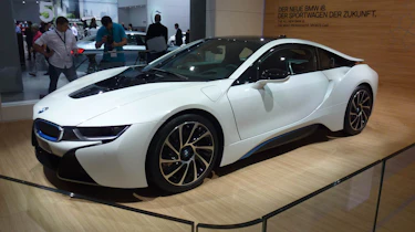 BMW i8 hybrid supercar white